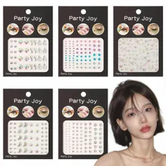 Neiang ラインストーン シール 5枚セットフェイスステッカー 3D 光る