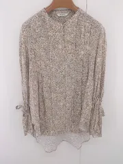 ◇ Rouge vif 花柄 フラワー フレアスリーブ タック 長袖 シャツ ブラウス ベージュ レディース E  【1305300012166】