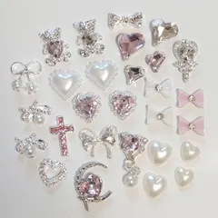 No.259　量産型　パール　リボン　ネイルパーツ　セット