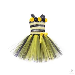 ハロウィン 蜂 衣装 ドレス 女の子 キッズ ハチ 4点セットアップ はちみつ コスプレ コスチューム衣装 セット ダンス衣装 チュール ドレス ワンピース 変装 仮装 演出 LgDX645
