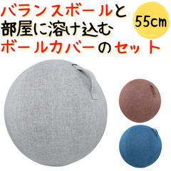 ヨガボール バランスボール 55cm カバー 付き セット 座るだけ 効果 椅子 代わり 10031