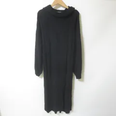 D384　As know as pinky アズノウアズ　ロング　ニットワンピース　ブラック　フード付き