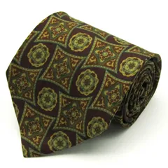 ピエールカルダン ブランド ネクタイ 小紋柄 幾何学模様 シルク イタリア製 メンズ ブラウン Pierre Cardin 【中古】