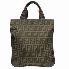 FENDI フェンディ ズッカ柄 トートバッグ 折りたたみ可 ブラウン
