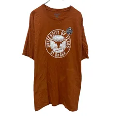 Champion プリントTシャツ 2XL オレンジ チャンピオン プルオーバー ビッグサイズ バックプリント スポーツ 古着卸 アメリカ仕入 a704-5251