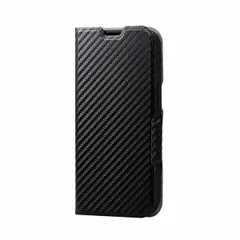 【新品・7営業日以内発送】ELECOM エレコム PM-A22APLFUCB iPhone14／13 ケース カバー レザー 手帳型 マグネット 軽量 薄型 スタンド機能付 カーボン調ブラック PMA22APLFUCB【沖縄離島販売不可】