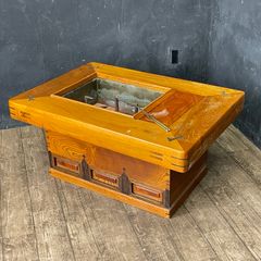 送料込 角火鉢 囲炉裏 座卓 ローテーブル 正方形 民芸 関西 木製（枠付き） 送料込 角火鉢 囲炉裏 座卓 ローテーブル 正方形 民芸 関西 木製（枠