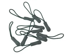 【特価商品】Loople ジッパープル ファスナー チャック 開閉 楽々 取り付け簡単 8カラー 10本セット つかみやすい ノンスリップ ジッパータブ プルコード (シルバーグレー10本)