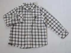 タルティーヌ エ ショコラ タルティーヌエショコラ tartine et chocolat アウトレット 子供服 男の子 4歳 約 100cm 長袖 シャツ チェック グレー 春 夏 秋 ★3 トップス ボーイズ 男児 キッズ 【中古】 リサイクル
