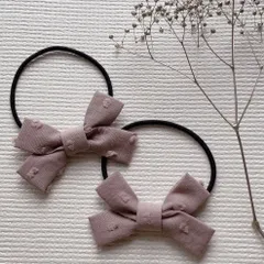 ドットミニヨン  あずきクリーム　ヘアゴム 2個1セット