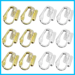 【早発送】イヤリングコンバーター クリップ式 縦型 ゴールド シルバー 2色6ペ シリコン カバー付き ノンホールコンバーター