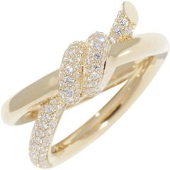 ティファニー 指輪 K18YG ダイヤ0.31ct ノット ダブルロウリング
