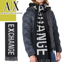 アルマーニ エクスチェンジ ARMANI EXCHANGE マフラー ストール メンズ ロゴ 防寒 ブランド プレゼント 黒 ブラック SCARF WITH FRINGE 6GZ42Q ZMS1Z