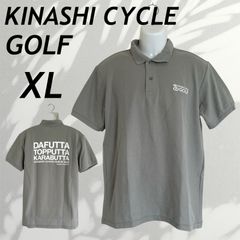 KINASHI CYCLE  GOLF 木梨サイクル ゴルフ メンズ 半袖ポロシャツ XL ゴルフウェア ロゴ グレー系 (F050)★