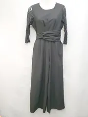 ◇ Lace Ladies レースレディース レーススリーブ バックジップ 七分袖 オールインワン サイズL ブラック レディース P  【1403110003074】のサムネイル