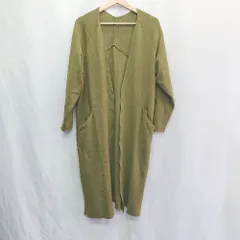 ◇ ⊇ Simplicite シンプリシテェ 長袖 ニットロングカーディガン サイズ表記なし グリーン レディース E  【1502180037498】