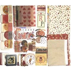 【特価】コラージュ 素材 フレークシール 88枚 ステッカー レトロ デザインペーパー 英語 背景紙 メモ用紙 カード 封筒 手帳 文房具 ジャンクジャーナル デコシール - ココアの喜び