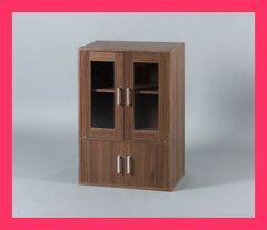 送料・手数料無料】アイリスオーヤマ ブラウン木製食器棚 ガラス扉付き