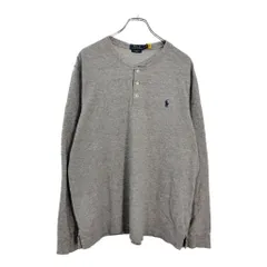 Polo by Ralph Lauren ポロ ラルフローレン ヘンリーネック 長袖Ｔシャツ グレー(メンズ L)中古 古着 V6376