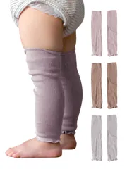 [SOWAN] [ソワン] 3足組 レッグウォーマー ベビー 薄手 オーガニックコットン リブ編み 赤ちゃん 夏 冷え対策 女の子 男の子 日本製 (ベビーピンク・オートミール・シルバーグレー)