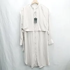 ◇ ⊂ ◎ ●未使用● w closet ダブルクローゼット 長袖 ロング丈 ワンピース サイズM グレージュ レディース E  【1412090041822】