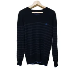 Burberry Black Label(バーバリーブラックレーベル) 長袖セーター サイズ2 M メンズ美品  - 黒×ダークグレー Vネック/ボーダー