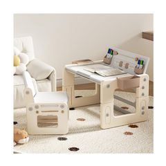 新品 ＧＵ ＭＯＤＥ 子供用テーブルと椅子2点セット 4モード 多機能 高さ調節可能 絵かきボード デスク チェア 入園祝い 収納 家具 リビング学習 保育園 家庭用