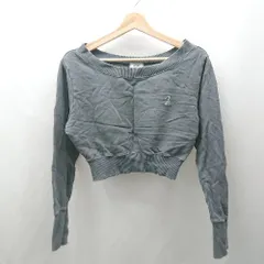 ◇ ⊇ JUEMI ジュエミ 裏起毛 ショート丈 長袖 トレーナー サイズフリー ダークグレー系 レディース E  【1507030001407】