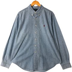 古着 ラルフローレン Ralph Lauren CLASSIC FIT 長袖 シャンブレーシャツ メンズXL相当/eaa560297