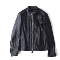 美品 ジョージア GEORGIA レザー シングルライダース ジャケット M ブラック メンズ 正規品 5-ZD036