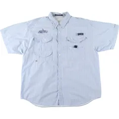 古着 コロンビア Columbia PFG OMNI-SHADE ギンガムチェック ボタンダウン 半袖 フィッシングシャツ メンズXL/eaa441226