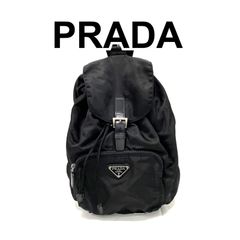 美品】プラダ PRADA リュック ナイロン 三角ロゴプレート 美品】プラダ PRADA リュック ナイロン 三角ロゴプレート