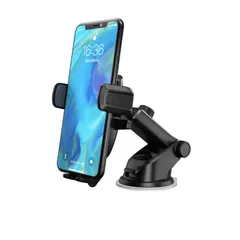 スマホホルダー EasyOneTouch5【エアコンクリップ/吸盤補助シート 車載ホルダー 付属】＜横幅6.5-9.5cm対応＞ (伸縮アーム/粘着ゲル吸盤) 各種 iPhone/Android (SmartTap) [ メーカー STEOT500