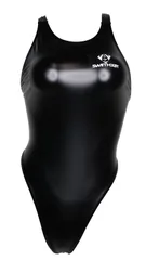 SWIMHXBY 競泳水着 レディース  エナメル 黒 ハイレグ 280 S-7XL