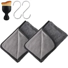 マイクロファイバー洗車タオルウルトラドライ大判超吸水傷防止プロ仕様(グレー50x60cm2枚セット)拭き上げ専用ィング車対応