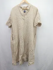 ◇ ⊂ GAP ギャップ リネン系 半袖 ロング カットソーワンピース サイズF ベージュ系 レディース E  【1505290041393】