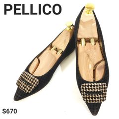 PELLICO 千鳥格子柄 フラットシューズ 37.5 - メルカリ