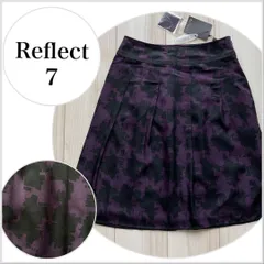 【美品♪】リフレクト　幾何学柄　パープル×ブラック S ひざ丈スカート B019