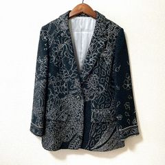 極美品】LEONARD レオナール テーラードジャケット シルク混 花柄