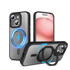 QUEASON 互換品 スマホケース【iPhone 15Plus 用 MagSafe対応 ケース】360°回転スタンド ワイヤレス充電対応 いphone15plus 用 ケース リング付き 米軍MIL規格 iphone 15 plus 用 ケース 超強磁力 1