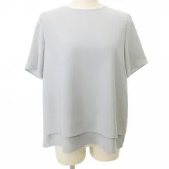 セオリーリュクス theory luxe 美品 ブラウス 半袖 23SS ELIDA3 HS MARVINE プルオーバー レイヤード カットソー 40 グレー