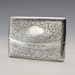 1905年 英国アンティーク 純銀製 カードケース 浮彫装飾 72g Henry Williamson Ltd 1905年 英国アンティーク 純銀製 カードケース 浮彫装飾 72g