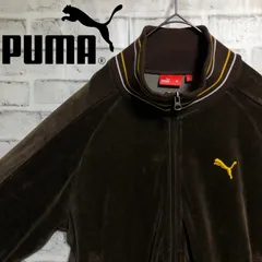 PUMA⭐️トラックジャケット/ジャージ 刺繍プーマロゴ vintage ブラウンベロア ラグラン