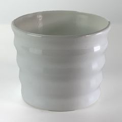 プラ鉢 3.5号 ミニウエーブポット ホワイト 幅11cm×高さ8.8cm 