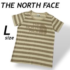THE NORTH FACE ザ・ノースフェイス レディース 半袖カットソー L Tシャツ ロゴプリント NTW 11 233 ゴールドウィン 日本製 ボーダー ベージュ系 (E01)★