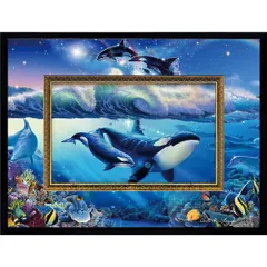 クリスチャン　ラッセン　公式　ハワイ　限定　WHALE　SONG　硝子　ポスター クリスチャンラッセン 額入りポスター SEA VISIONフレーム付海