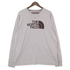 ザノースフェイス クルーネック プリントロングスリーブTシャツ メンズUS-XL 杢グレー 長袖 hsc-0797n