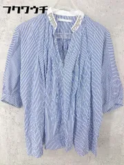◇ URBAN RESEARCH DOORS アーバンリサーチ ドアーズ ストライプ 七分袖 シャツ サイズONE ブルー レディース 【中古】 【1002801182731】