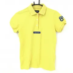 ★特価★パーリーゲイツ 半袖ポロシャツ イエロー×ブルー ニコちゃん スマイル　 レディース 0(S) ゴルフウェア PEARLY GATES