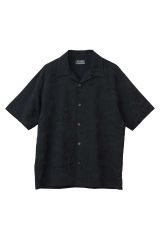 HYSTERIC GLAMOUR ヒステリックグラマー 02251AH07 TROPIC HYSTERIC柄 アロハシャツ BLACK 正規通販 メンズ